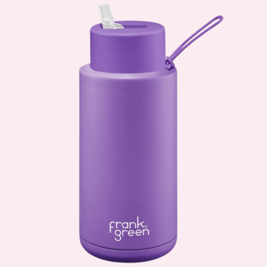 Frank Green Ceramic Drink Bottle 1L Cosmic Purple Lunchbox Mini