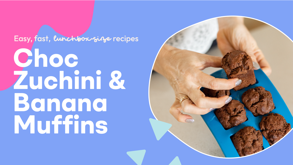 choc banana & zucchini muffins | krumbsco air fryer recipe