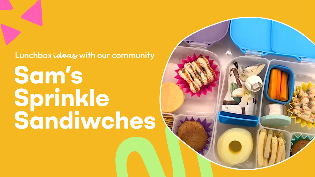 sam's sprinkle sandwiches & slinky apple pack | lunchbox ideas