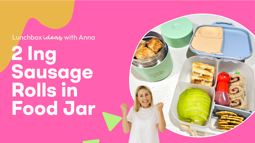 two ingredient sausage rolls in the frank green food jar | lunchbox ideas