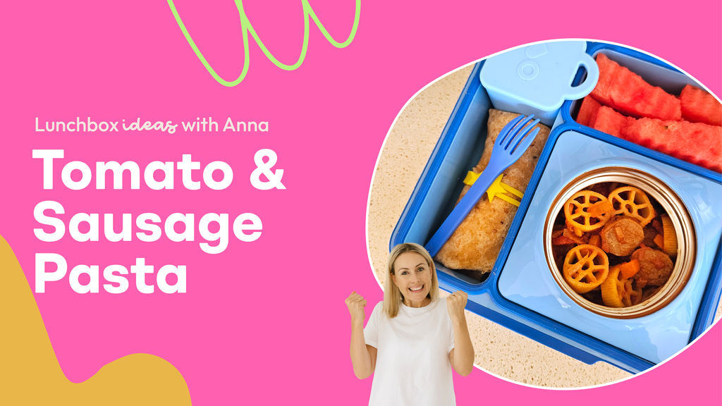 tomato & sausage pasta using leftovers | lunchbox ideas