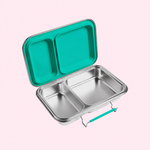 ecococoon 2 Compartment Stainless Steel Bento Box - Emerald Green