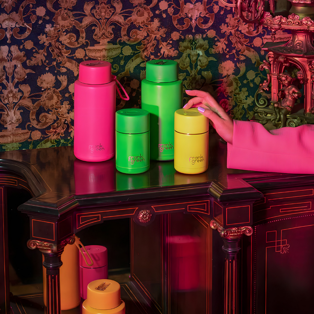 Frank Green Coffee Cup 10oz Neon Green Lunchbox Mini