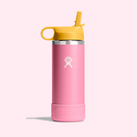 Hydro Flask Kids Wide Mouth Bottle with Straw Lid & Boot – 18oz (532ml) – Dahlia