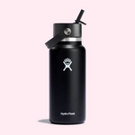 Hydro Flask Wide Mouth Bottle with Flex Straw Cap - 32oz (946ml) - Black