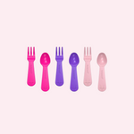 Lunch Punch Fork and Spoon Set - Pink
