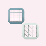 Melii Luxe Bite Size Sandwich Cutters - Squares & Triangles - Blue/Mint
