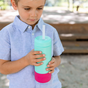 MontiiCo 475ml Smoothie Cup & Silicone Straw - Lagoon