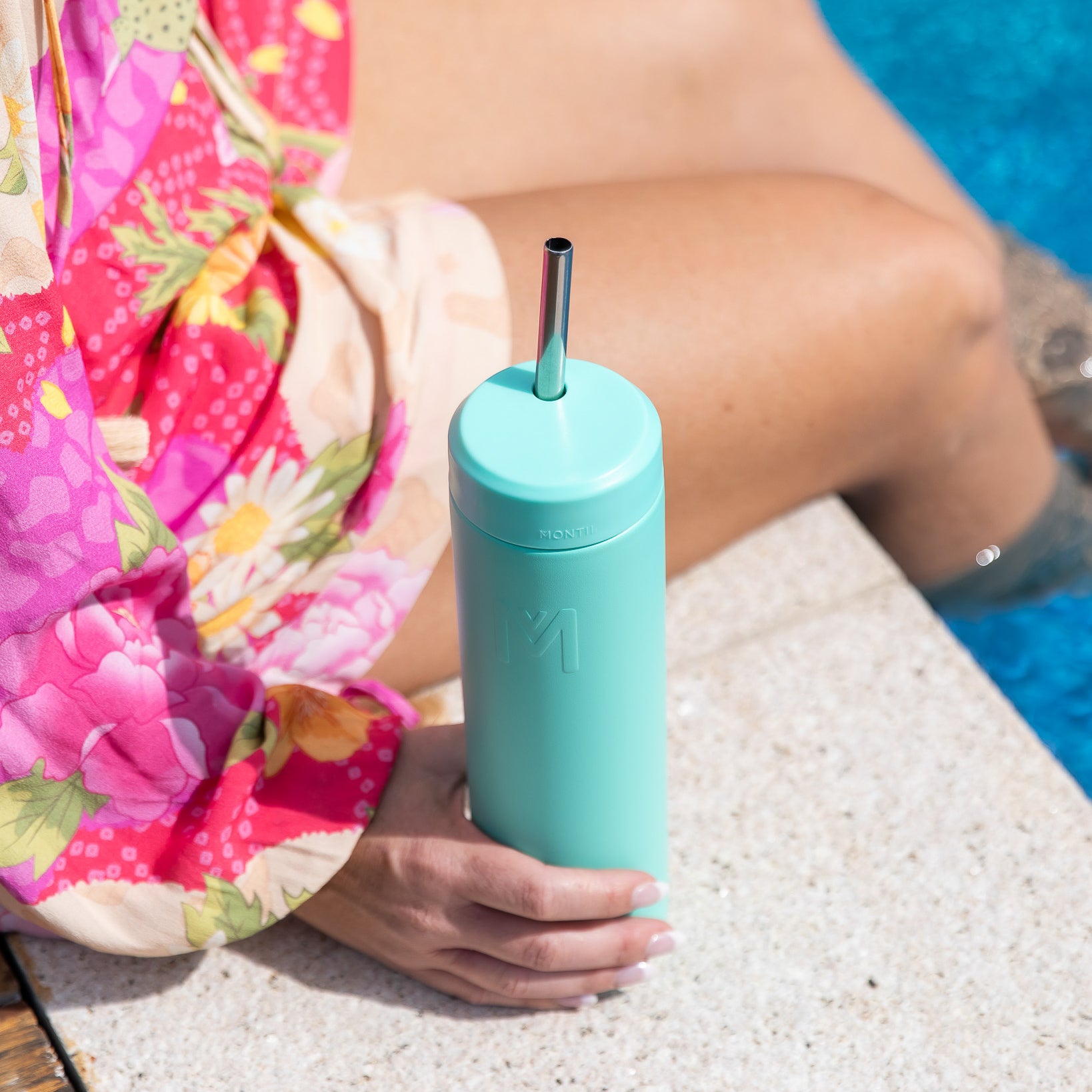 MontiiCo 700ml Smoothie Cup  & Stainless Straw - Lagoon - PRE-ORDERS OPEN