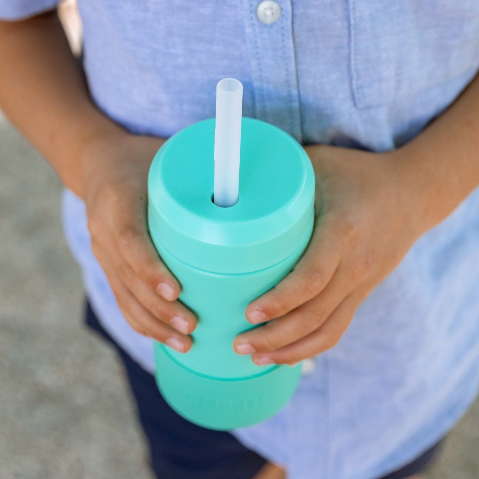 MontiiCo 350ml Smoothie Cup & Silicone Straw - Lagoon