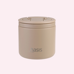 Oasis Food Flask with Quick Release Lid + Cutlery - 500mL - Latte