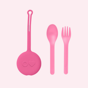 Omie 3 Piece Cutlery Pod Set - Bubble Pink