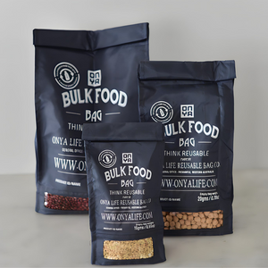 Onya Food Reusable Bulk Food Bag Starter Set - Charcoal