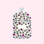 Sinchies Reusable Food Pouches - 150mL Pink Leopard - 5 Pack