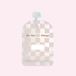 Sinchies Reusable Food Pouches - 150ml Checkmate Blush - 5 Pack