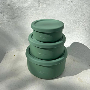The Zero Waste People Large Round Silicone Container - Sage