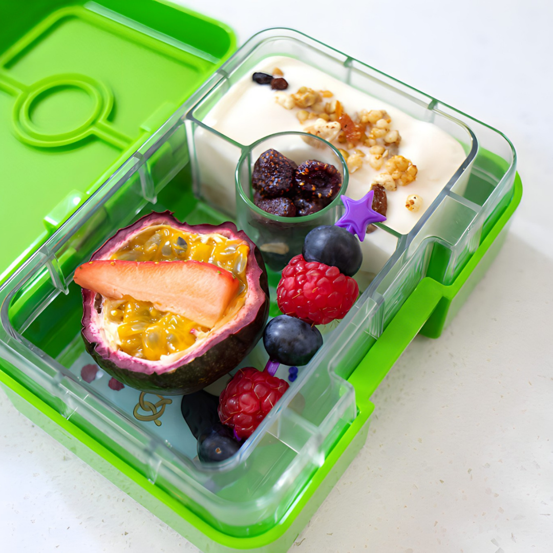 Yumbox Snack Box Lime Green Toucan Tray Lunchbox Mini
