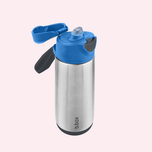 b.box Insulated Drink Bottle Sport Spout – 500mL – Blue Slate