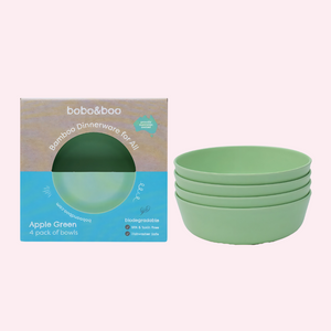 bobo&boo Bamboo Bowl Set - Apple Green