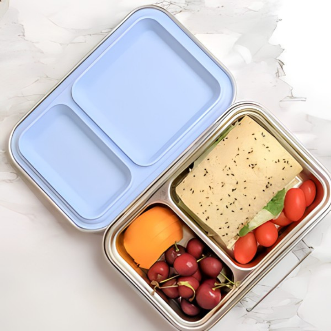 ecococoon 2 Compartment Stainless Steel Bento Box- Blueberry