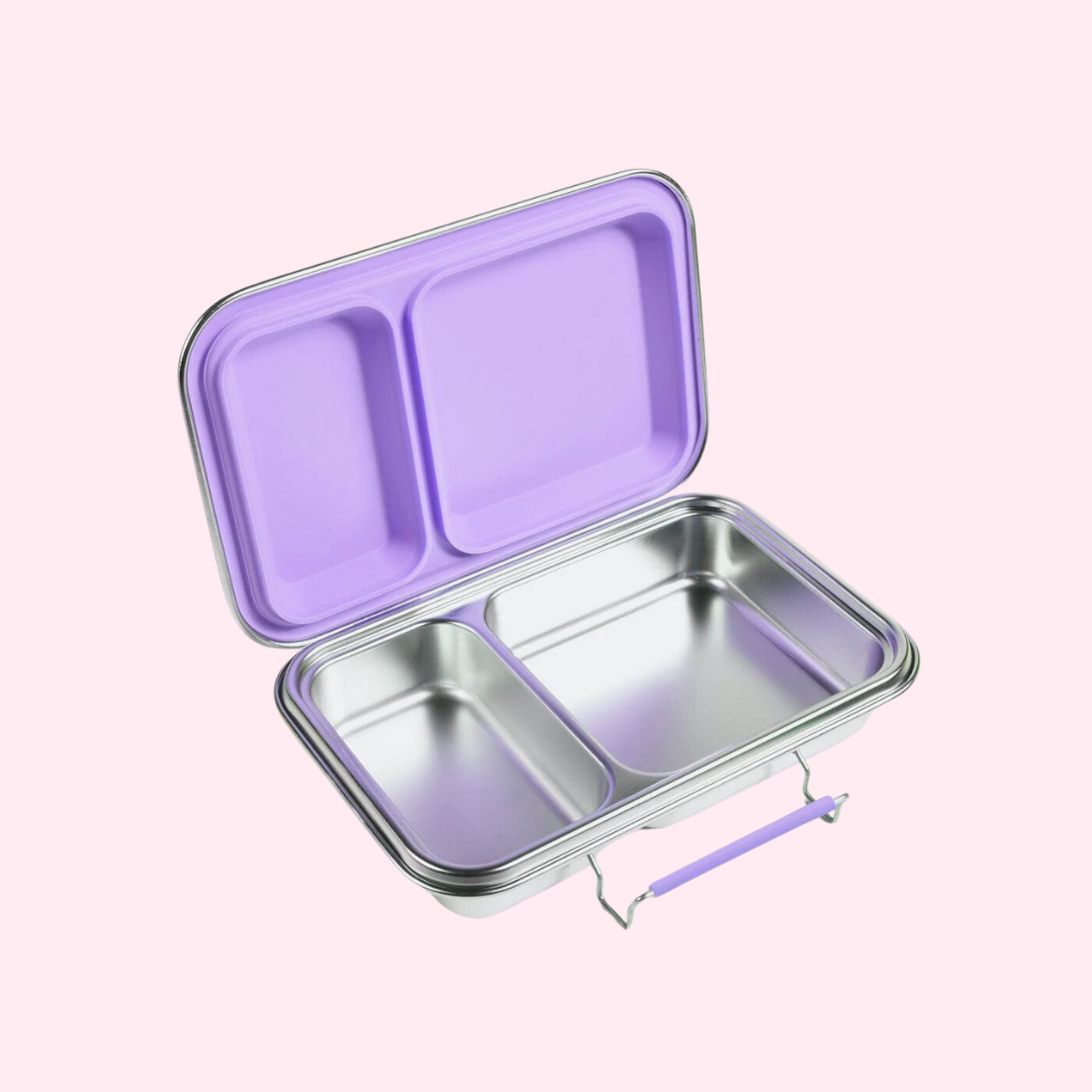 ecococoon 2 Compartment Stainless Steel Bento Box- Grape – Lunchbox Mini