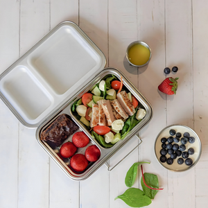 ecococoon 2 Compartment Stainless Steel Bento Box- White