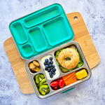 ecococoon 5 Compartment Stainless Steel Bento Box - Emerald Green