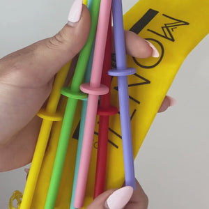 MontiiCo Mini Silicone Straw Stopper Set - Fruity Pop